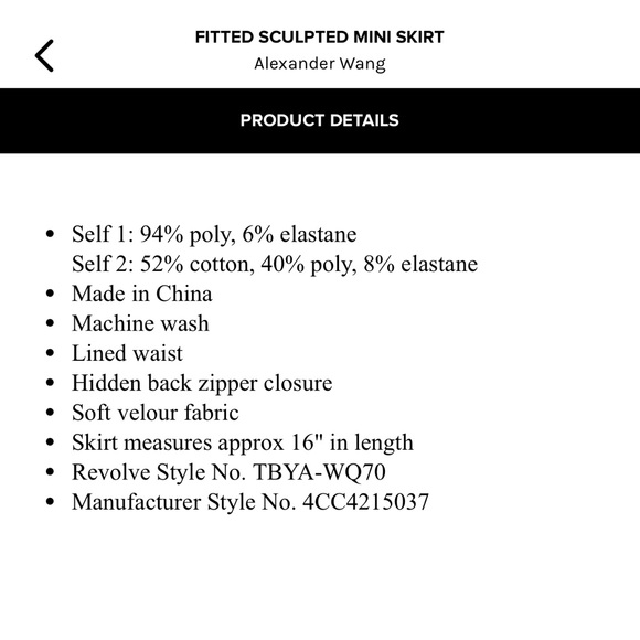 Alexander Wang Fitted sculpted mini skirt New - Picture 7 of 9